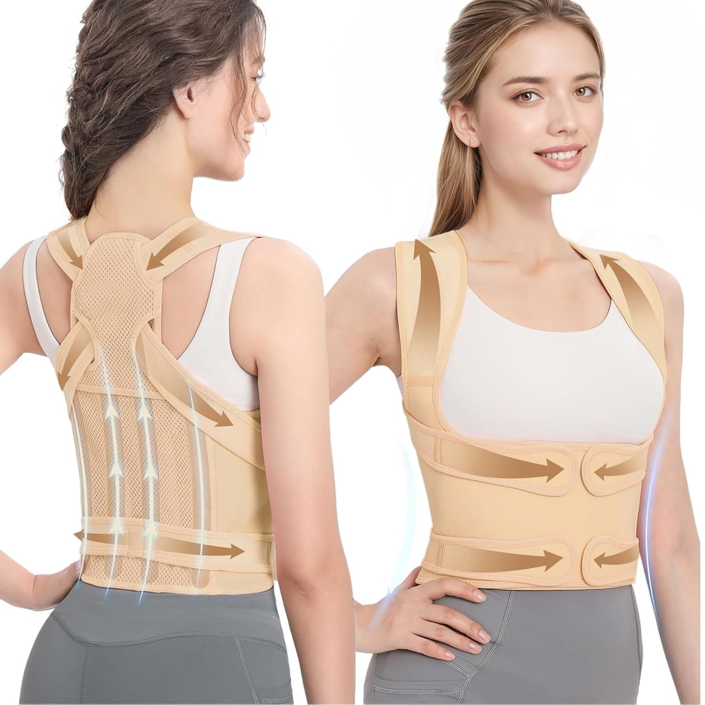 Posture Corrector for Women & Men - Adjustable Back Brace