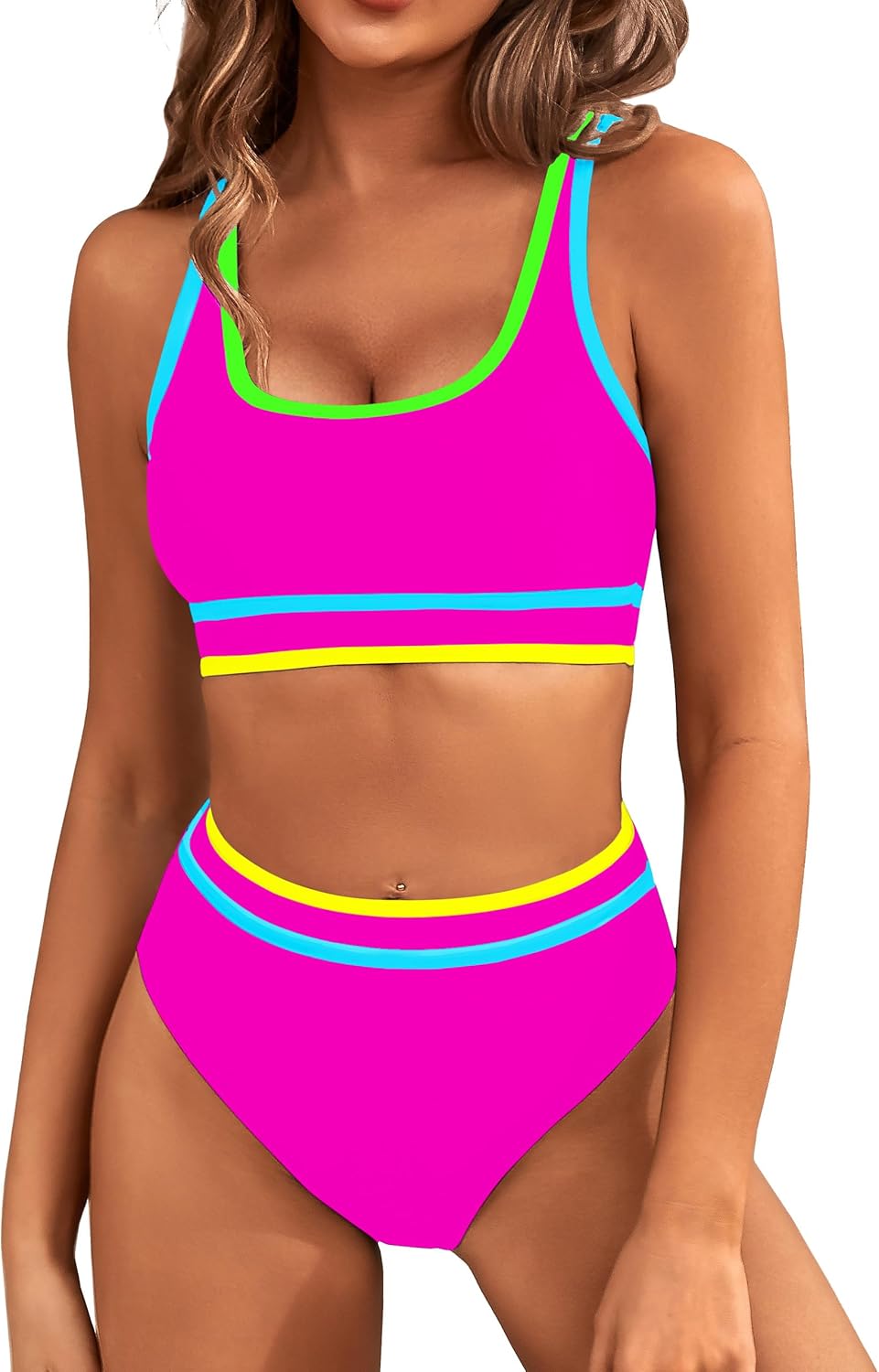 BMJL Women's High Waisted Bikini Sets for Sporty Summer Fun