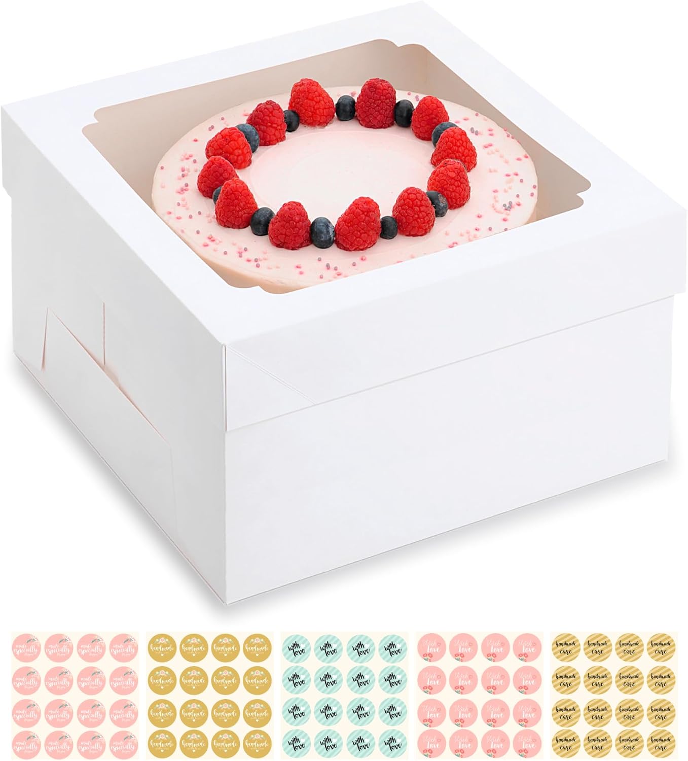 12x12x8 Inch Cake Boxes for Tiered Bakery Cakes and Pies