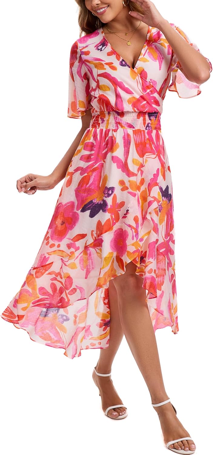 Kormei Womens Short Sleeve Floral Maxi Dress for All Occasions