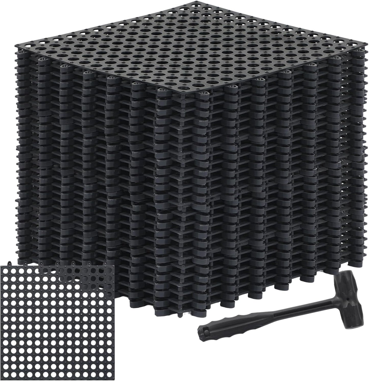 24 Pack Interlocking Drainage Tiles for Pool and Bathroom Use