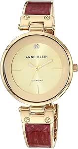 Anne Klein Women's Diamond Dial Bangle Watch with Gold-tone Style
