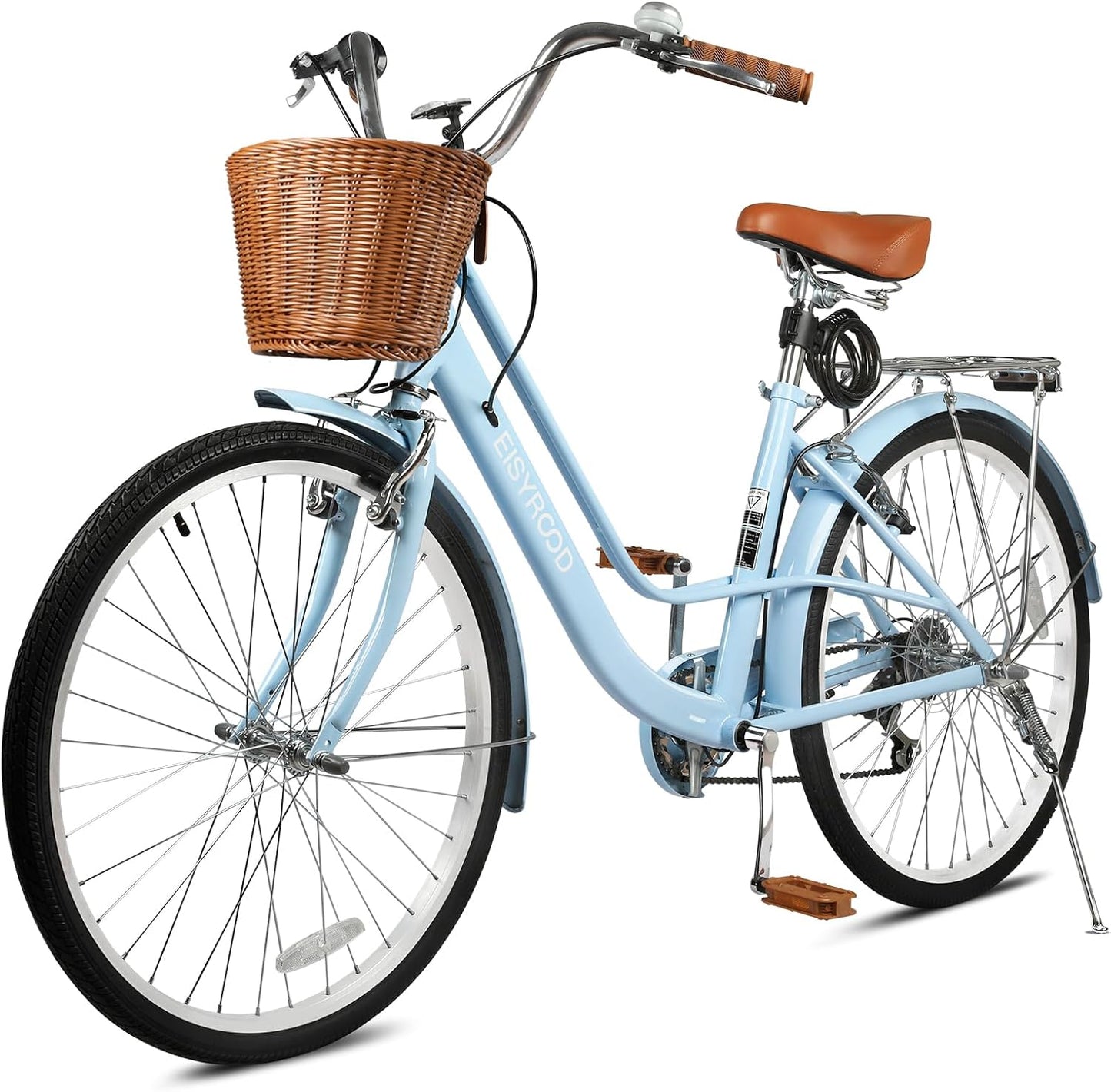 26 Inch Folding Beach Cruiser Bike for Women with 7-Speed Gear