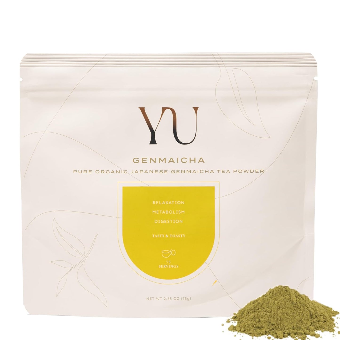 Organic Genmaicha Green Tea Powder for Relaxation & Wellness