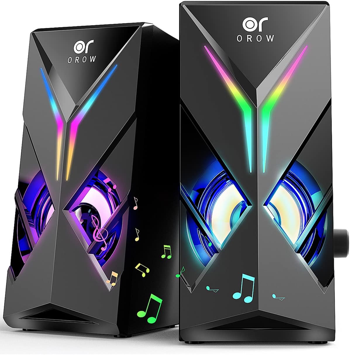 OROW 10W RGB Gaming Speakers - Immersive Sound & Vibrant Lights