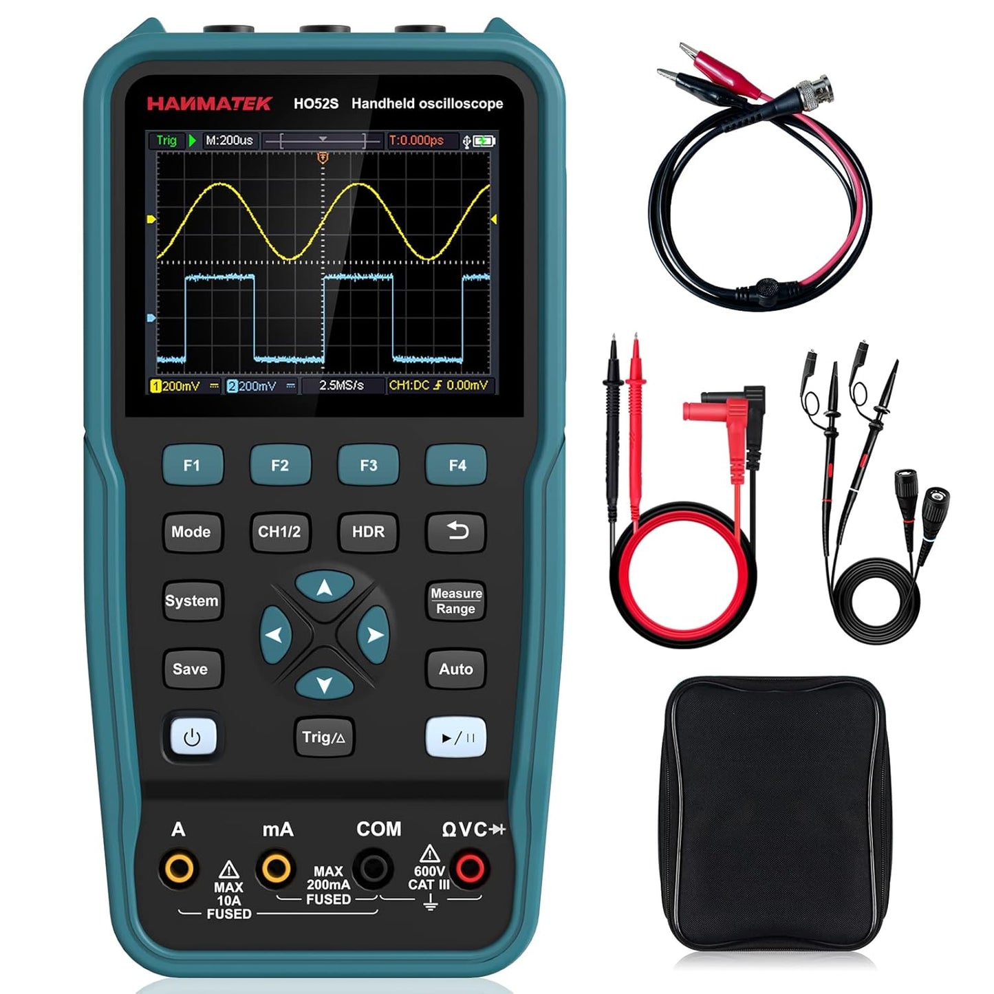 HANMATEK 3 in 1 Handheld Oscilloscope Multimeter with 50Mhz