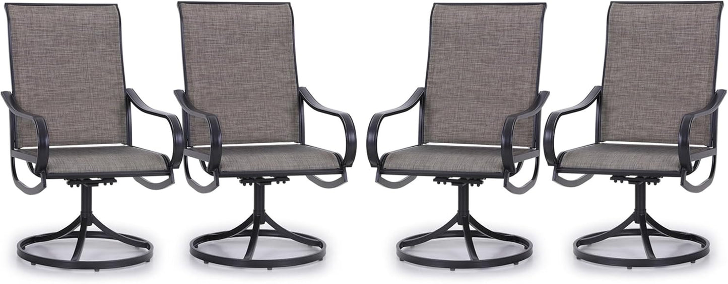 PHI VILLA Patio Swivel Dining Chairs Set of 4 for Outdoor Use