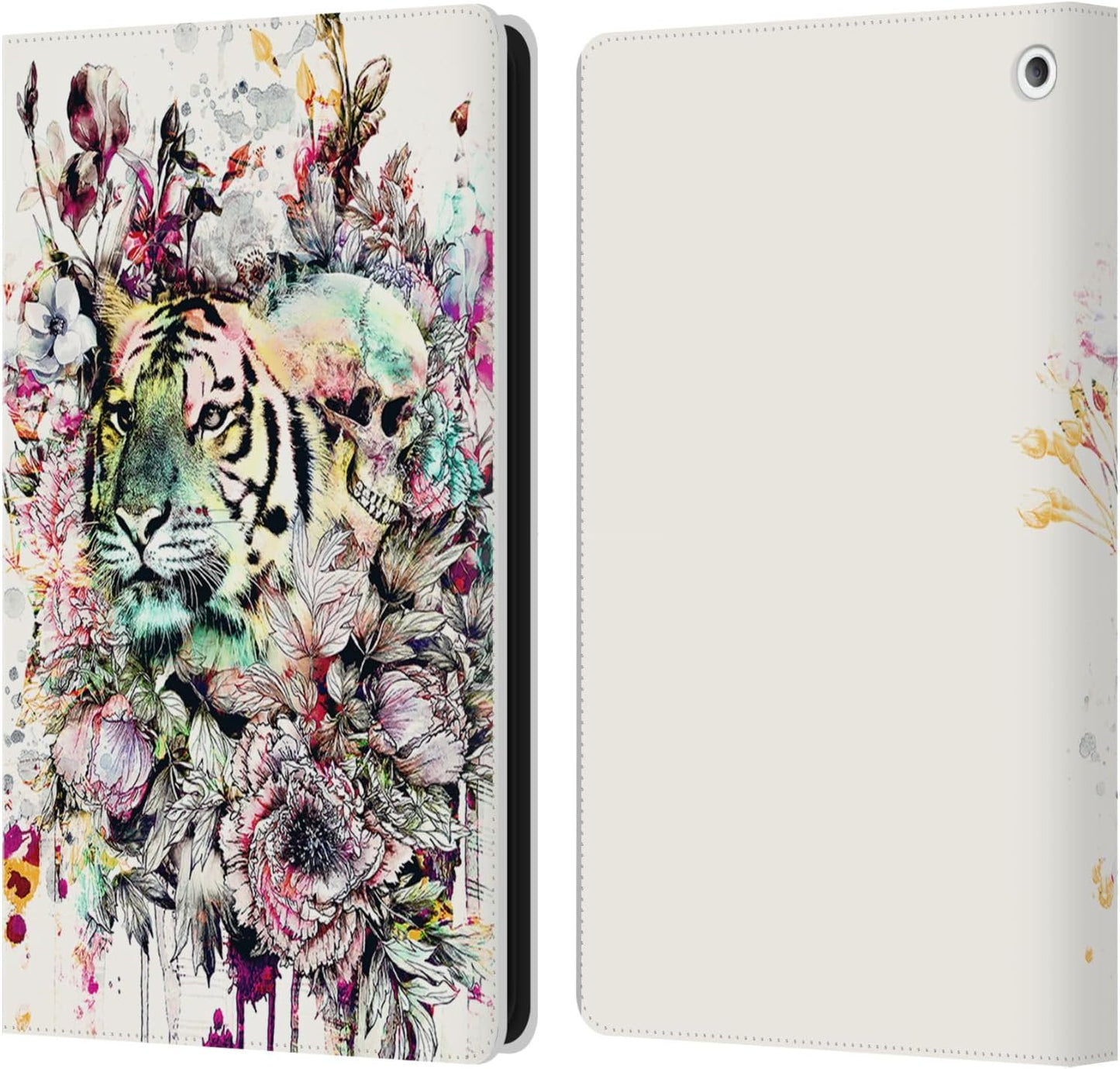 Riza Peker Tiger Animals Leather Wallet Case for Fire HD 8/8 Plus