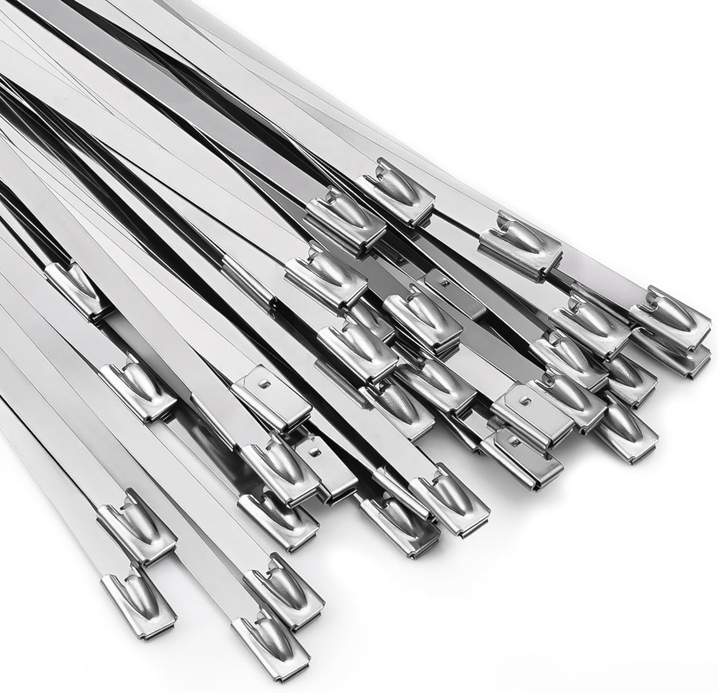 MAIDUNSI 11.8 100pcs Stainless Steel Metal Zip Ties - Heavy Duty Self-Locking Cable Ties for Versatile Use!
