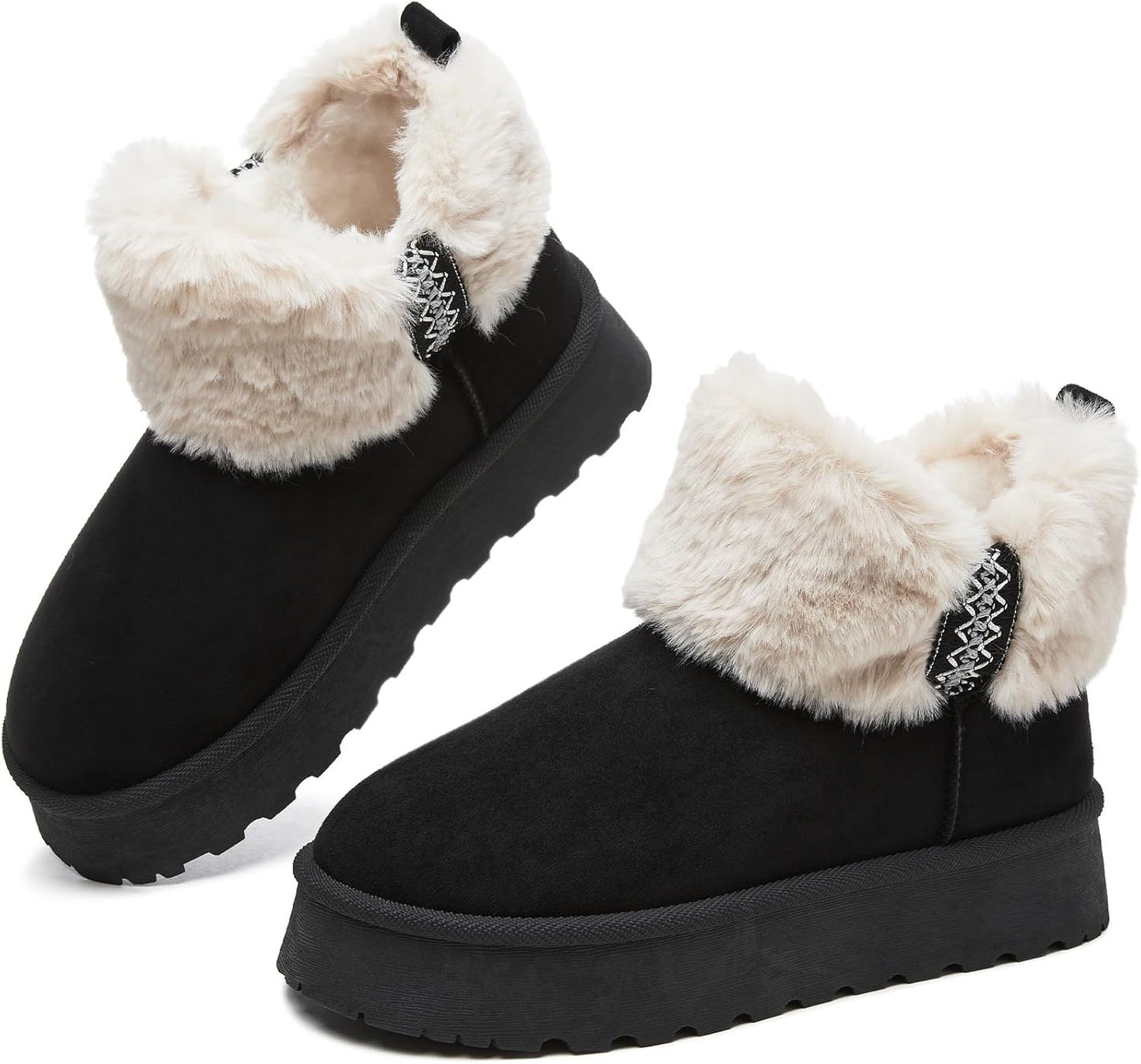 Waluzs Winter Boots for Women - Stylish Platform Ankle Boots