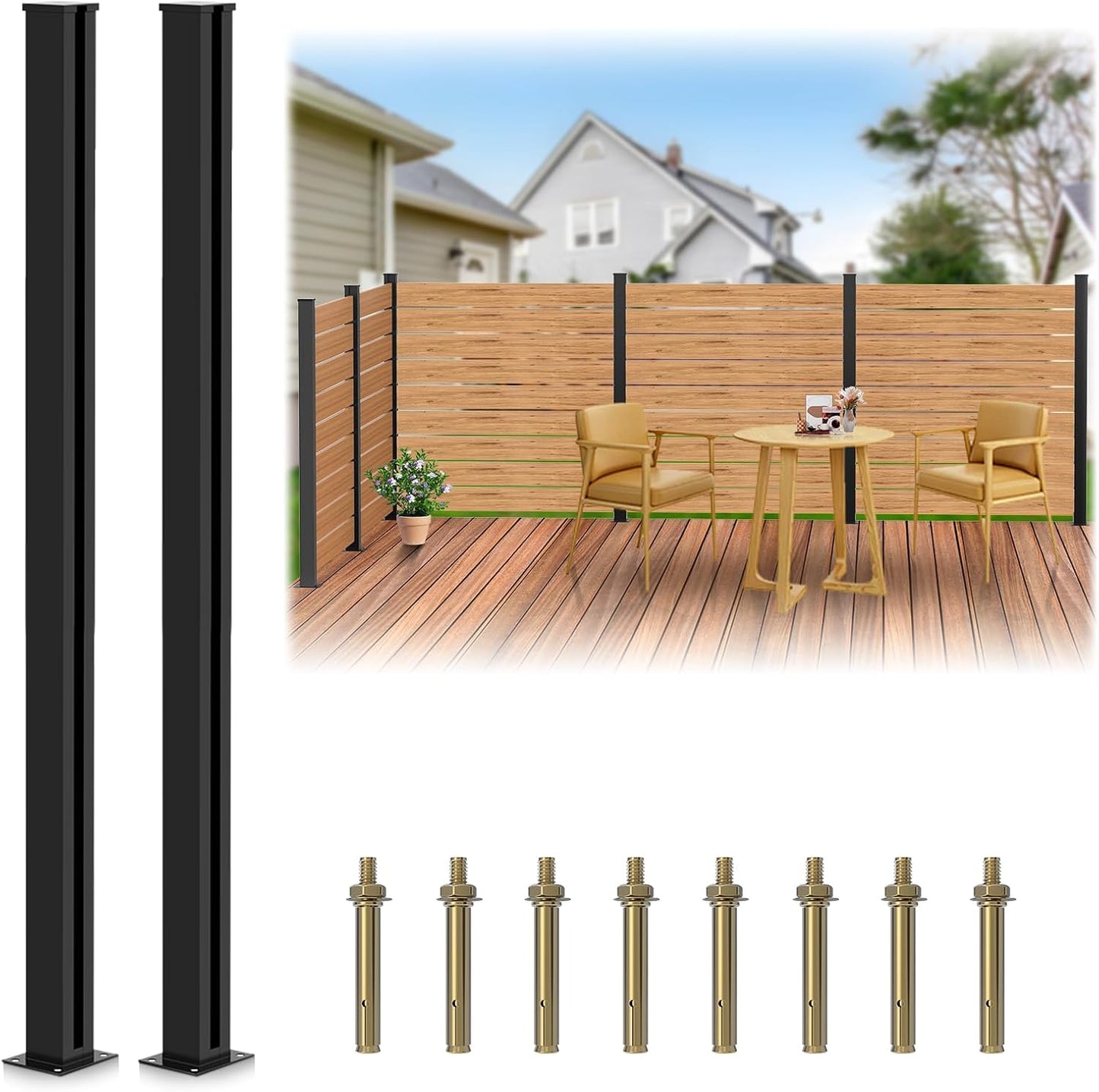 Matte Black Aluminium Fence Posts - Endless Versatility!