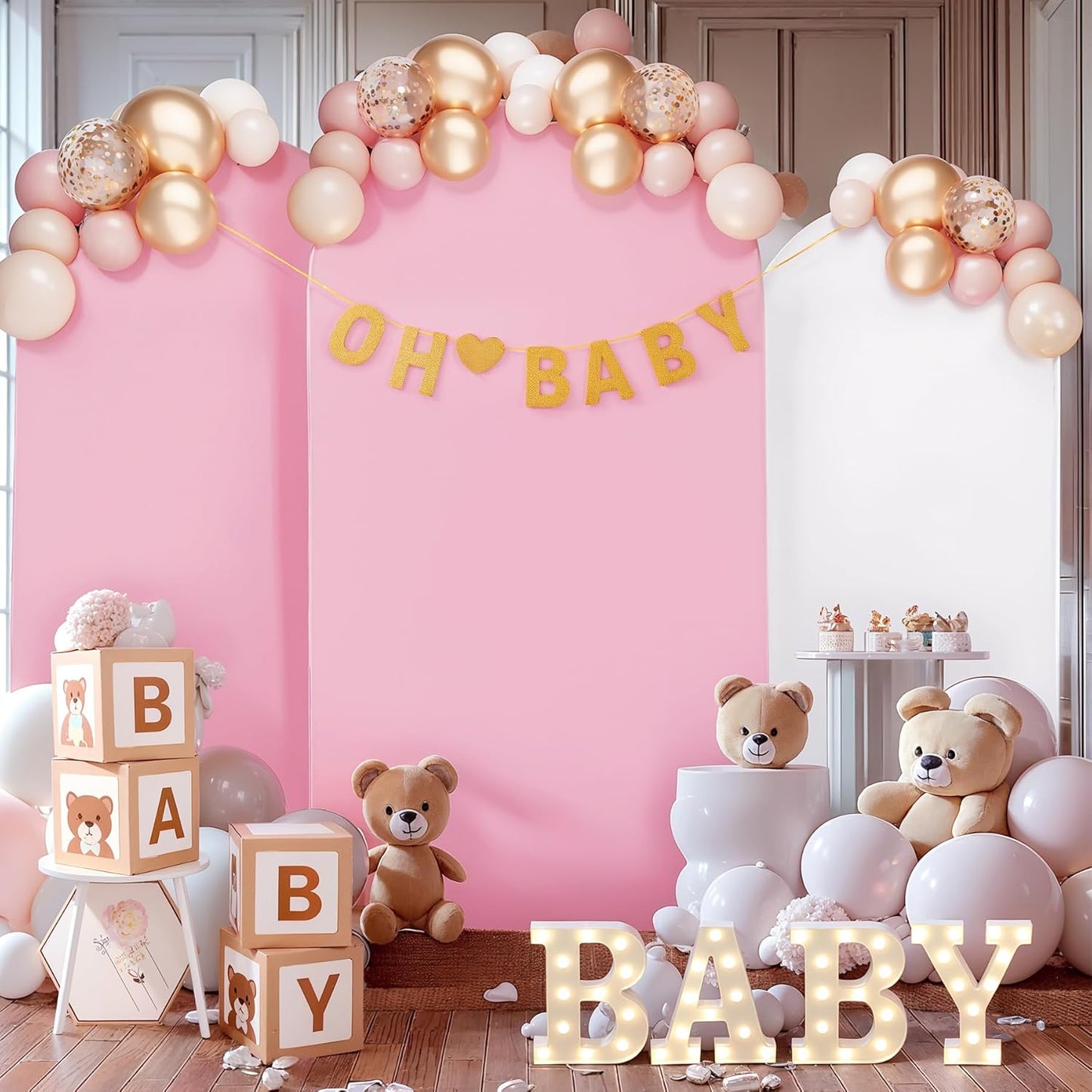 Wedding Arch Backdrop Cover Set of 3 for Elegant Events