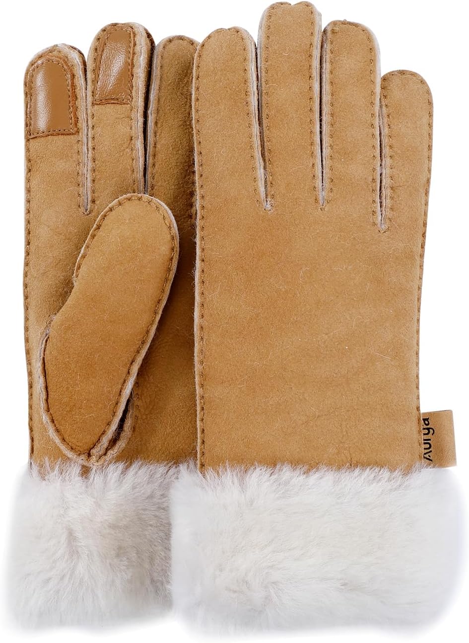 Aurya Waterproof Shearling Gloves for Winter