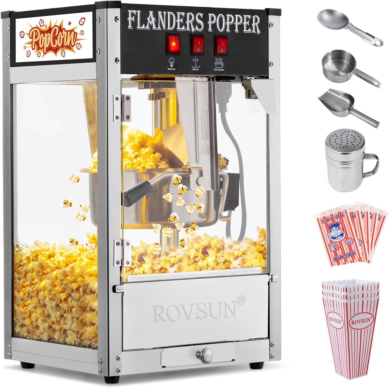ROVSUN Commercial Popcorn Maker - Makes 32 Cups!