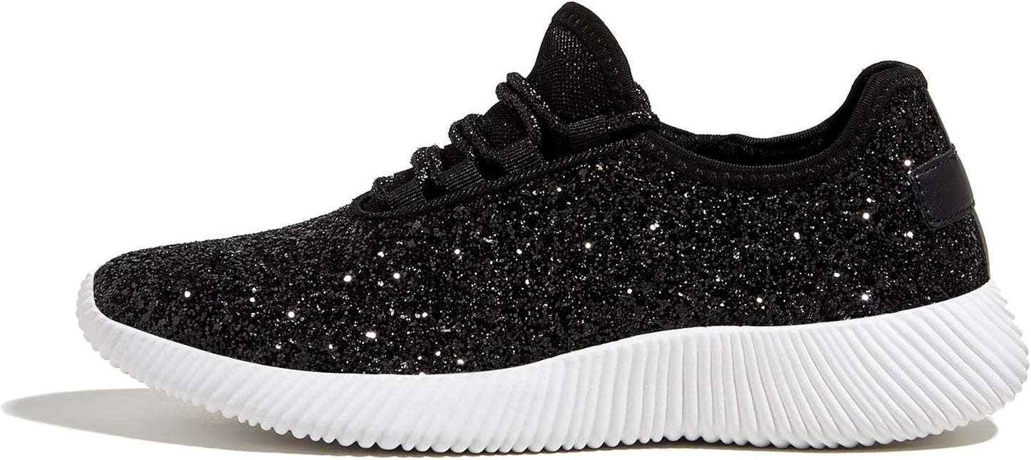 K KIP WOK Glitter Sneakers for Women - Stylish Slip-On Shoes