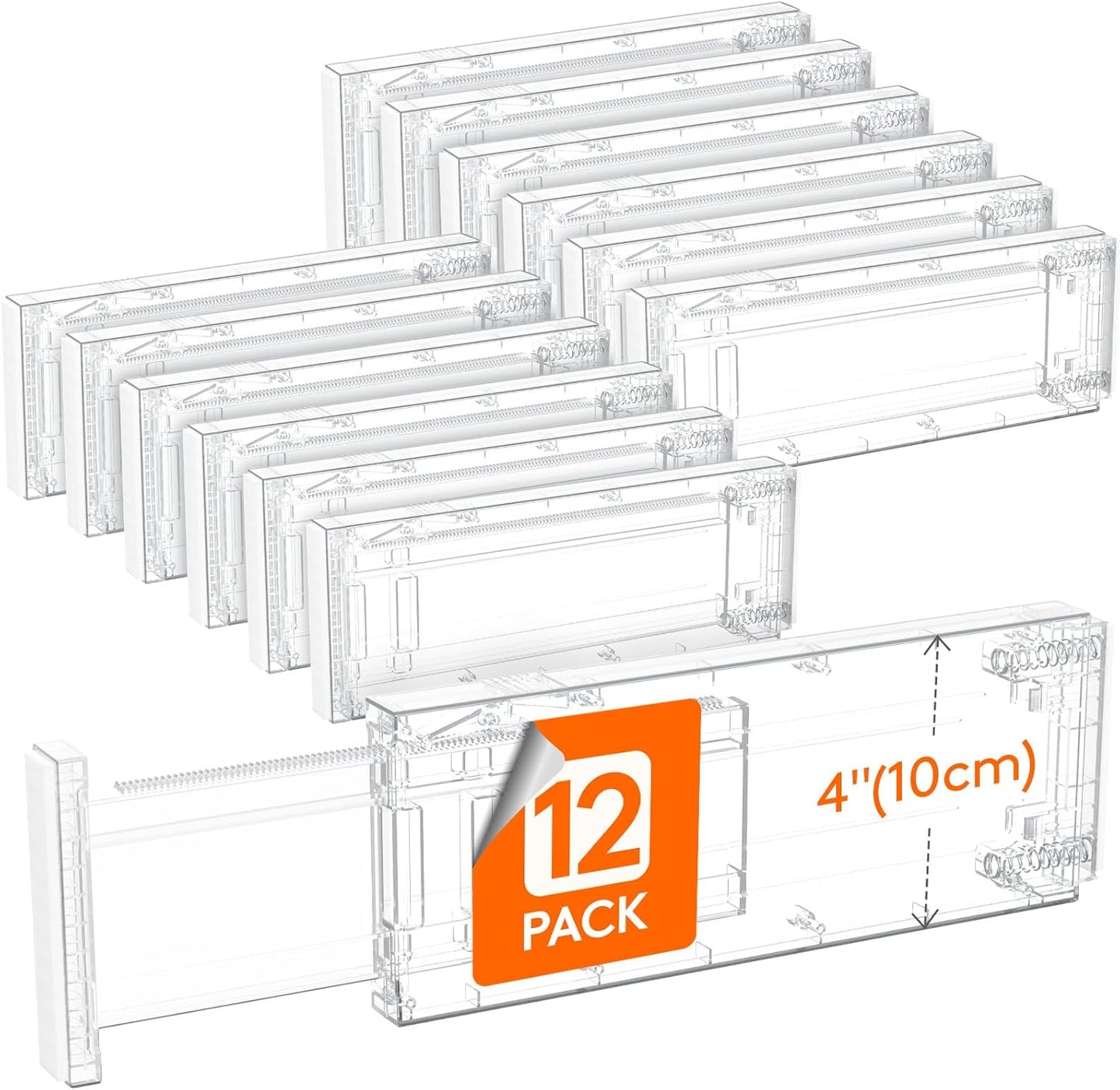 Lifewit 12 Pack Drawer Dividers: Adjustable & Clear | Ultimate Organizer