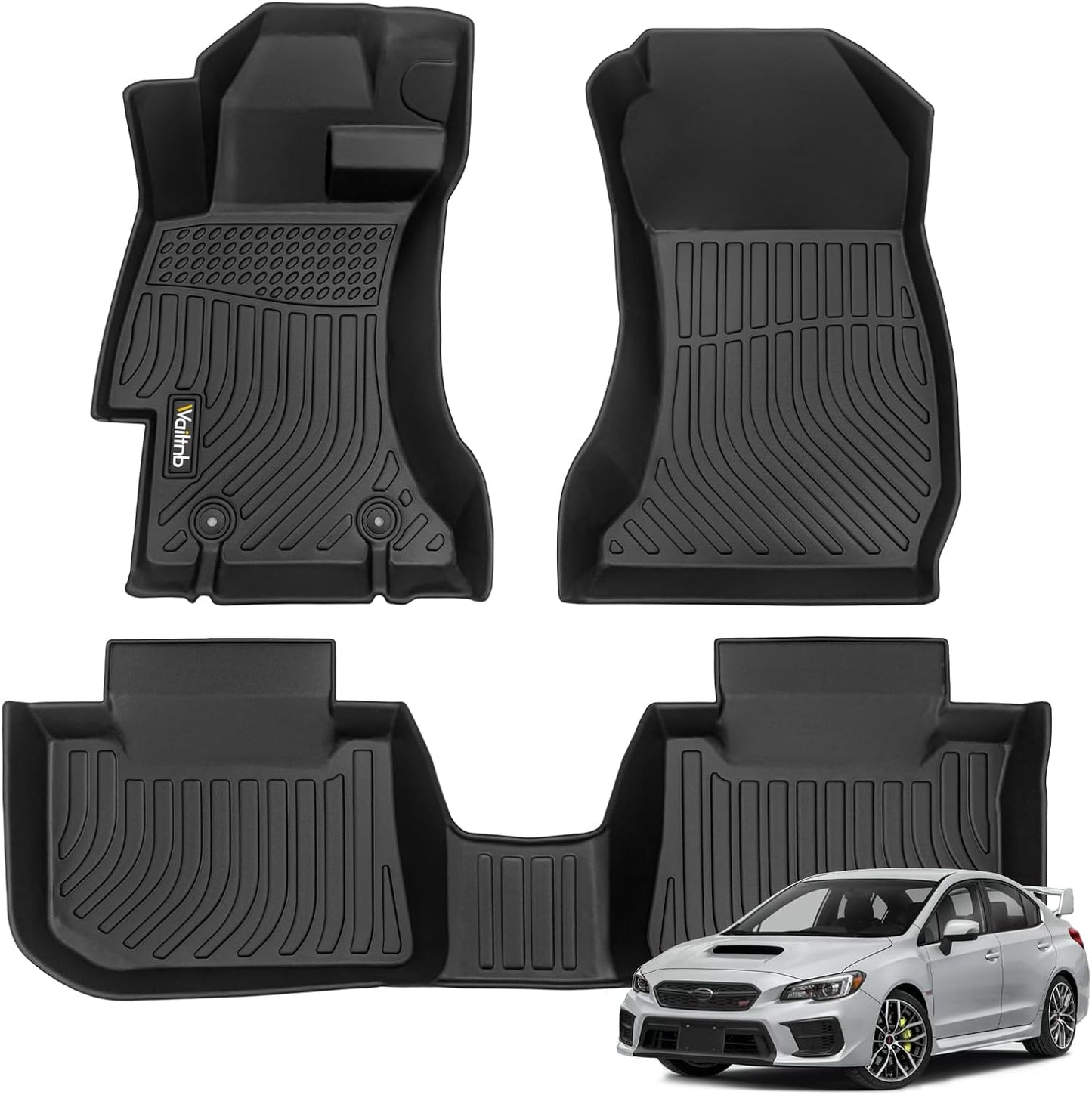 Wailtnb All Weather Floor Mats for Subaru WRX & WRX STi 2015-2021