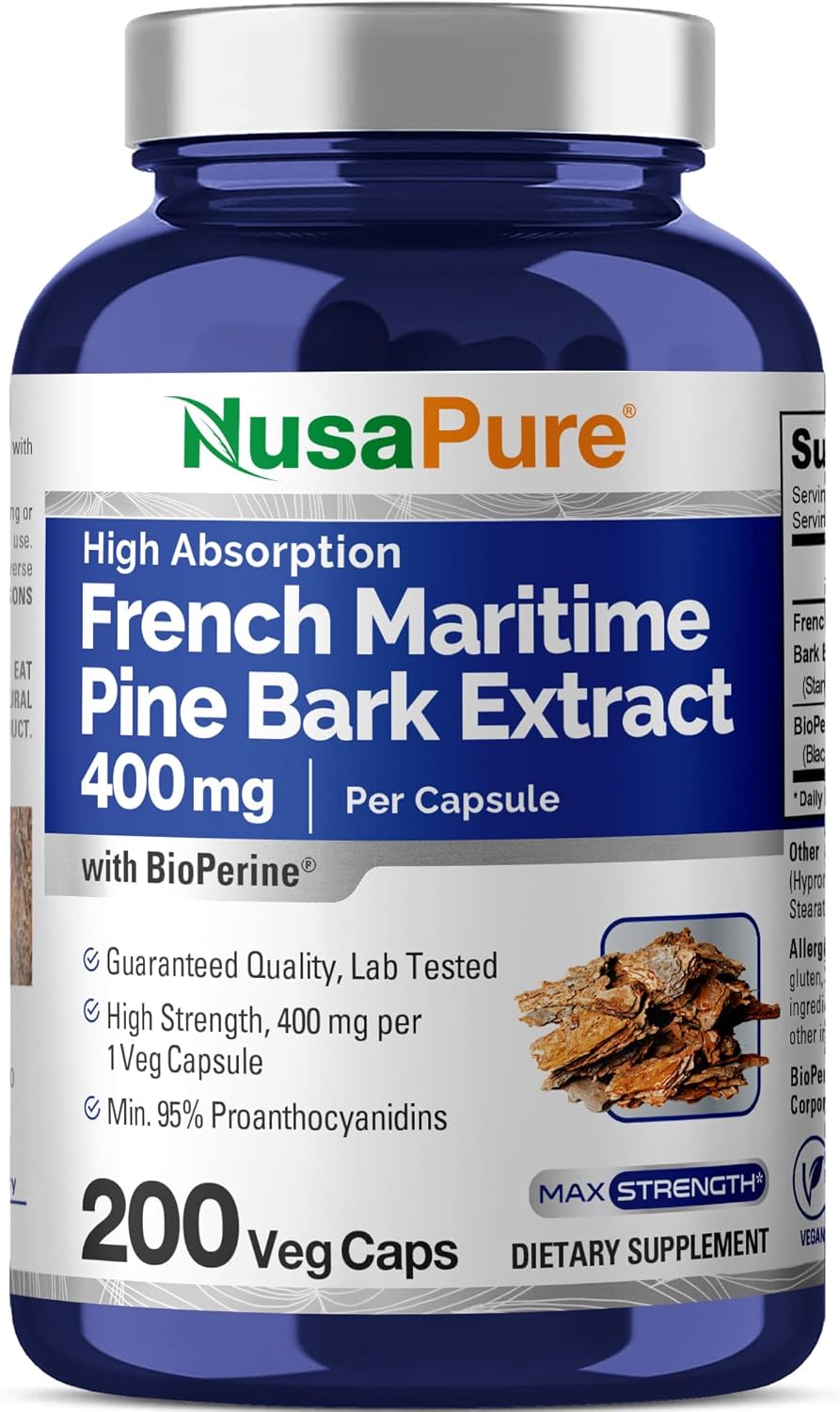NusaPure French Maritime Pine Bark Extract 400mg for Health