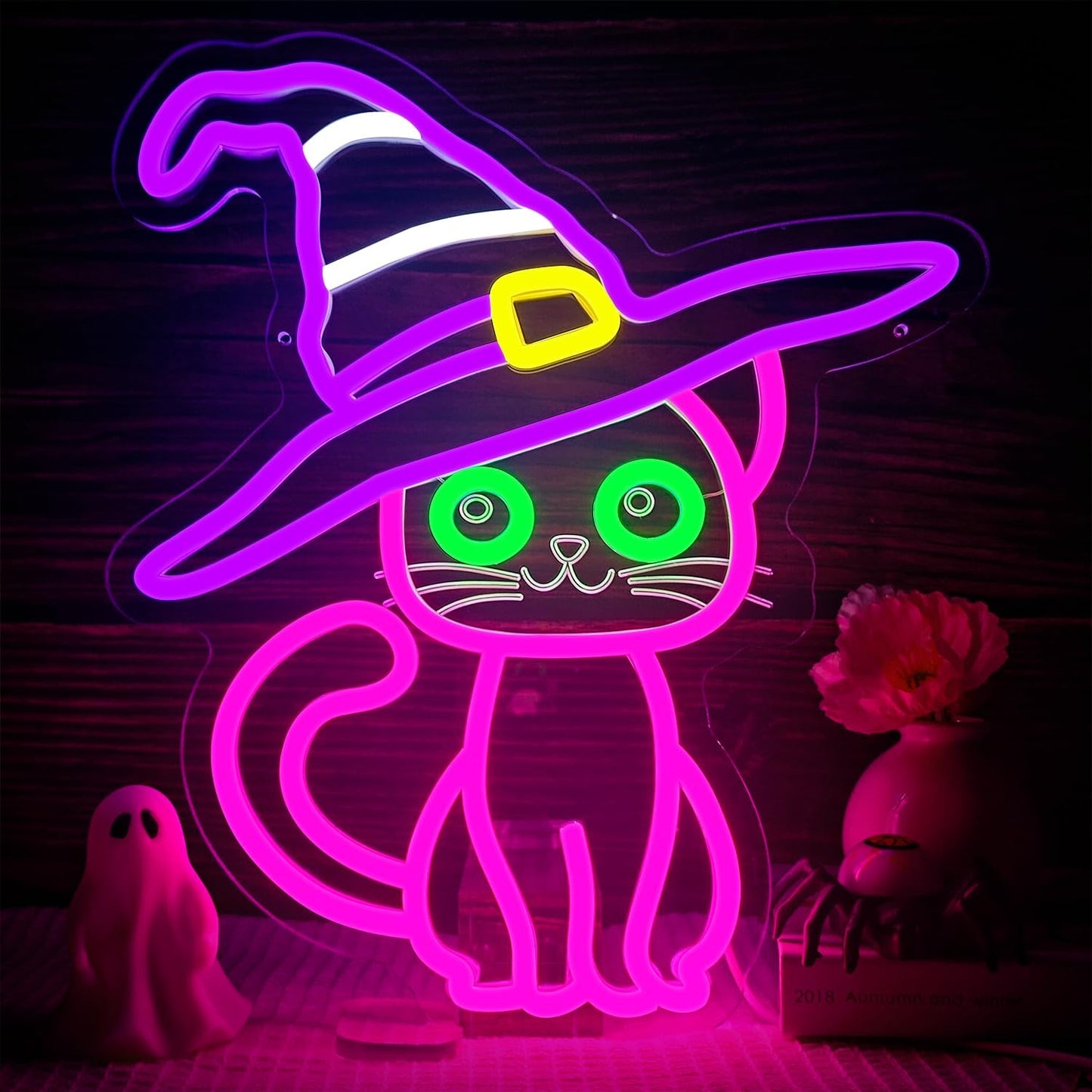 Halloween Cat Neon Sign for Festive and Mysterious Decor