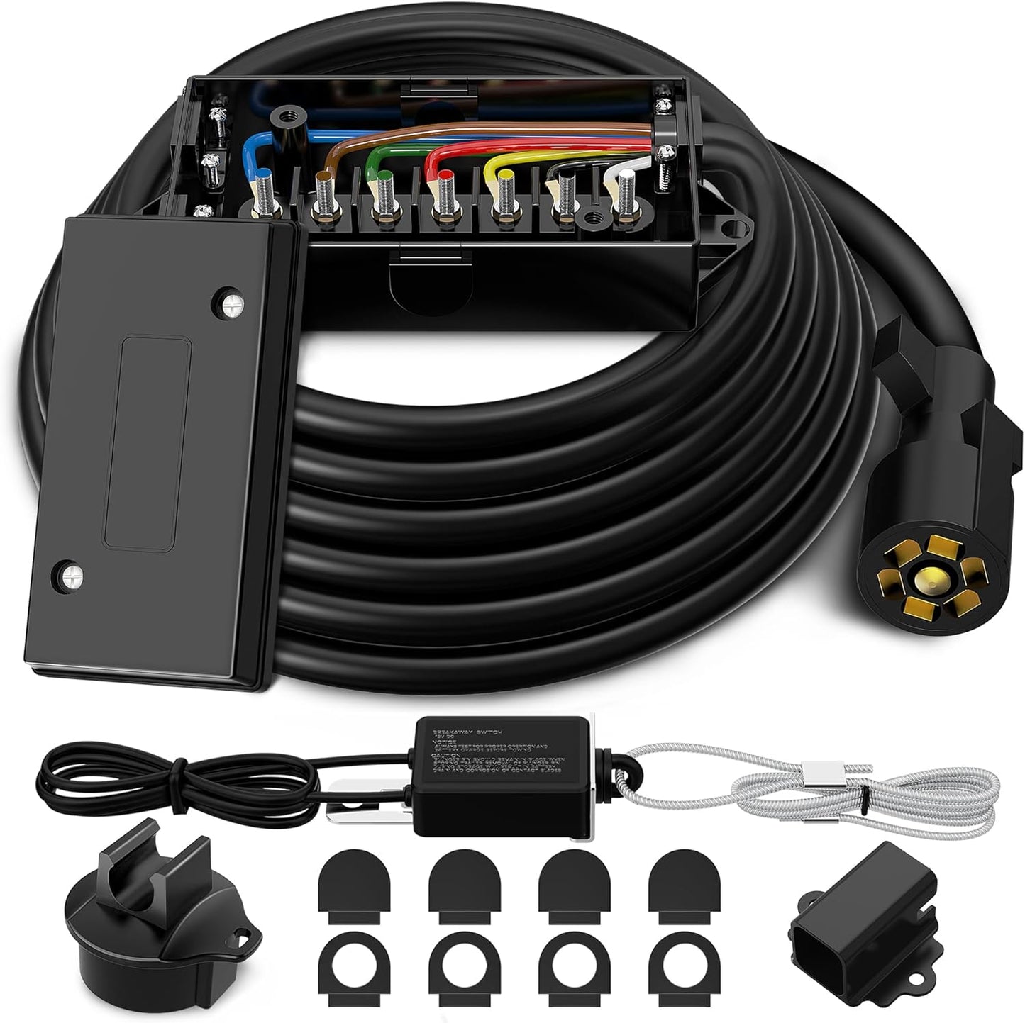 7 Pin Trailer Wiring Harness Kit for RVs and Campers - 10FT