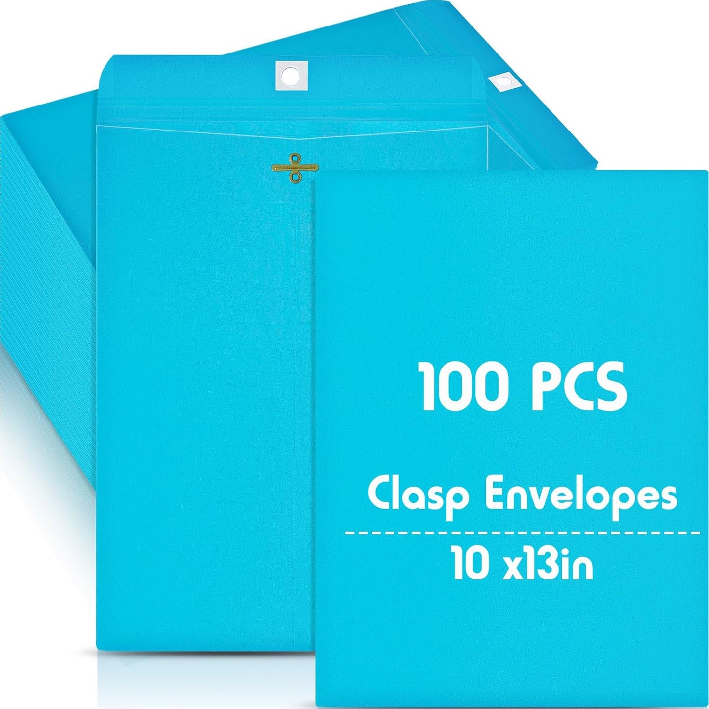 Geyee 100 Pcs Clasp Manilla Envelopes for Home Office Use