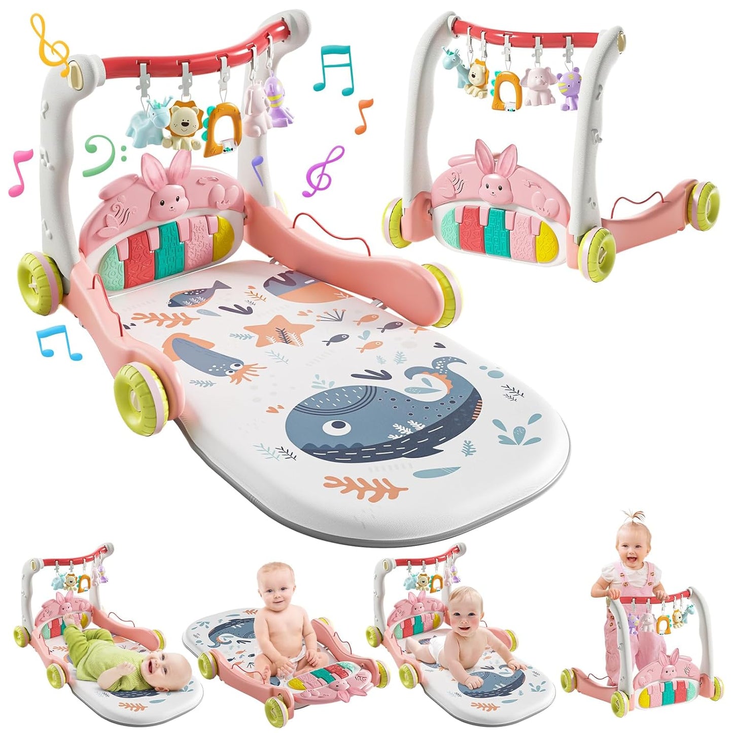 CUTE STONE Baby Play Gym with Play Piano
