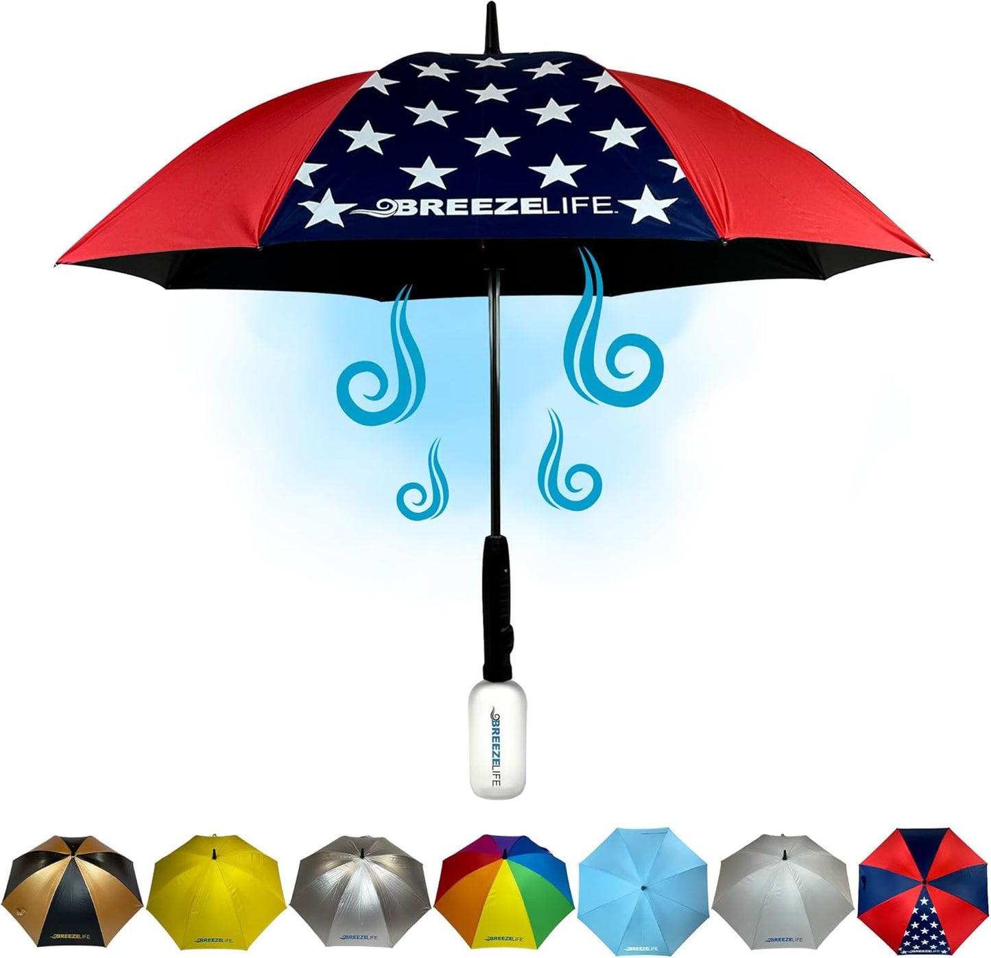 Breeze Life Mister Breeze Sun Umbrella with Fan and Mist Spray