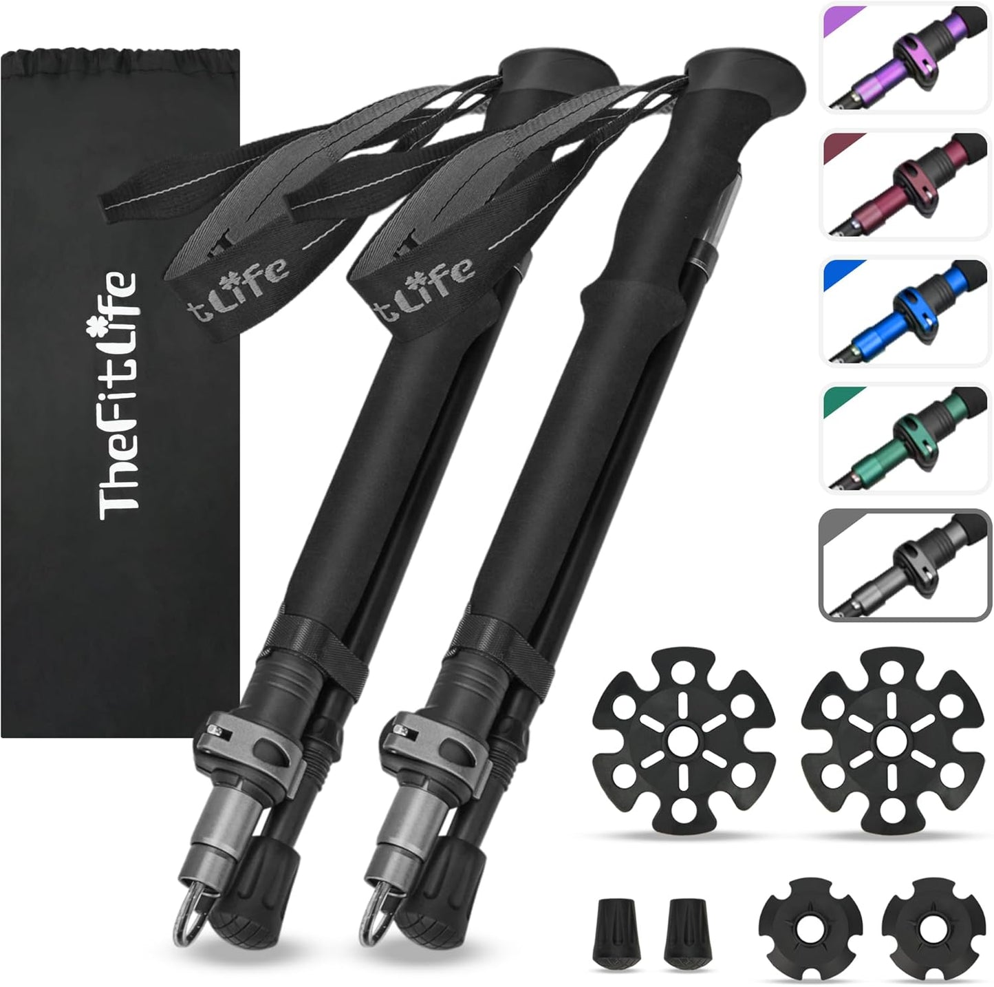 TheFitLife Collapsible Trekking Poles for Hiking and Walking