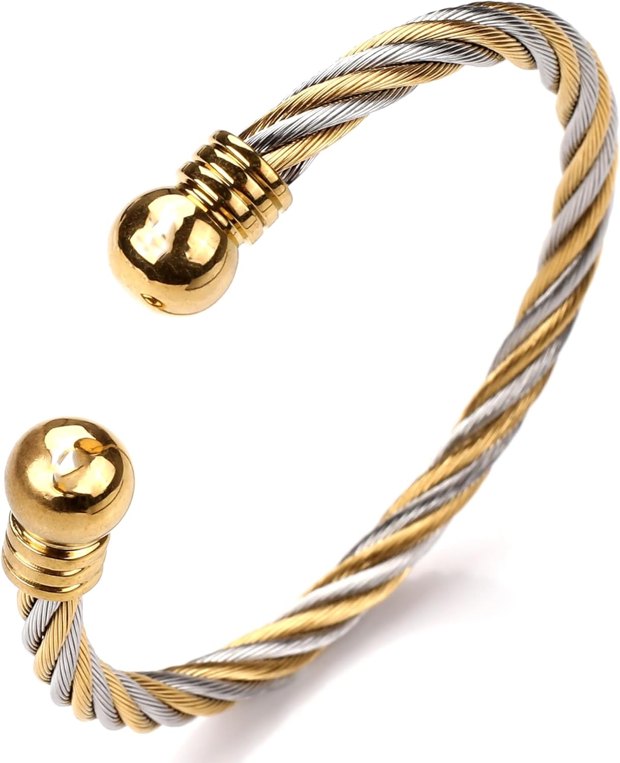 Dorriss Stainless Steel Twisted Cable Bracelet - Designer Inspired Elegance