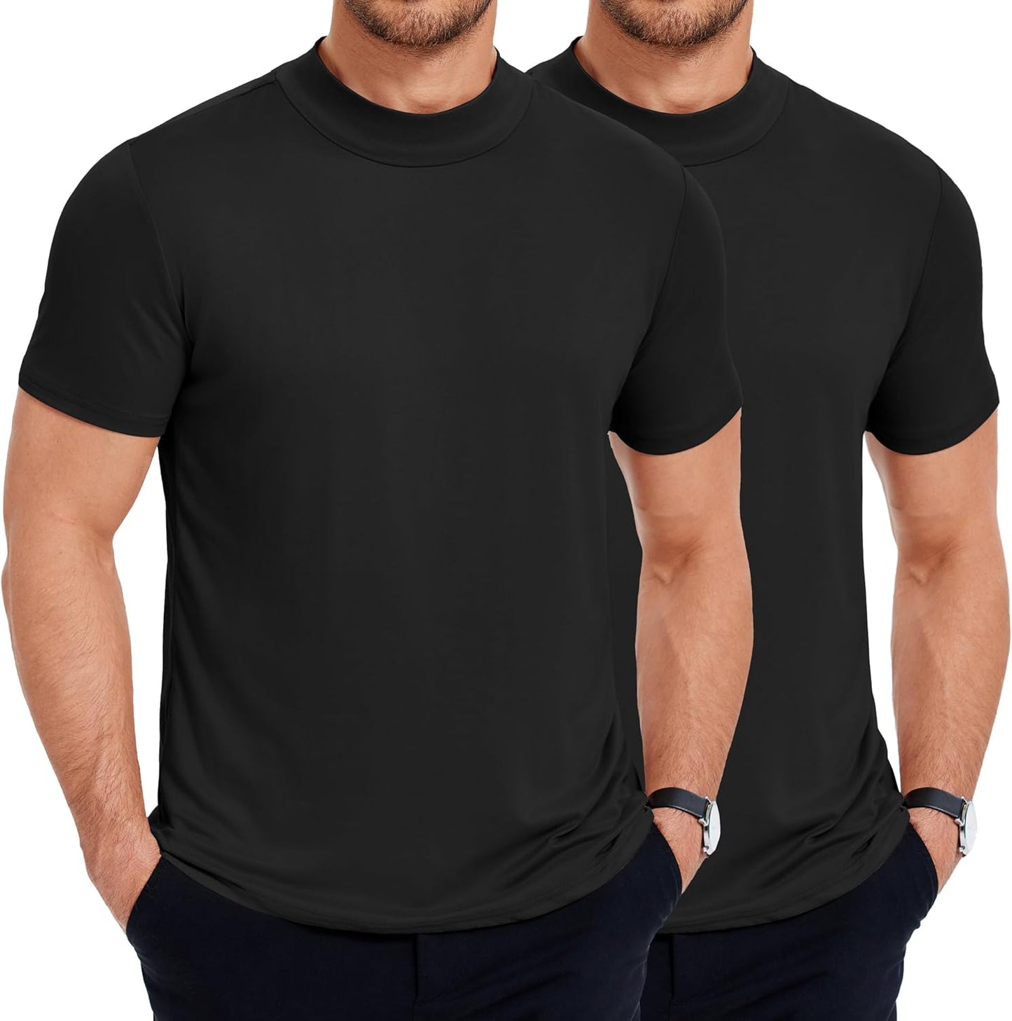 COOFANDY Men's Mock Neck T Shirt for Stylish Casual Wear