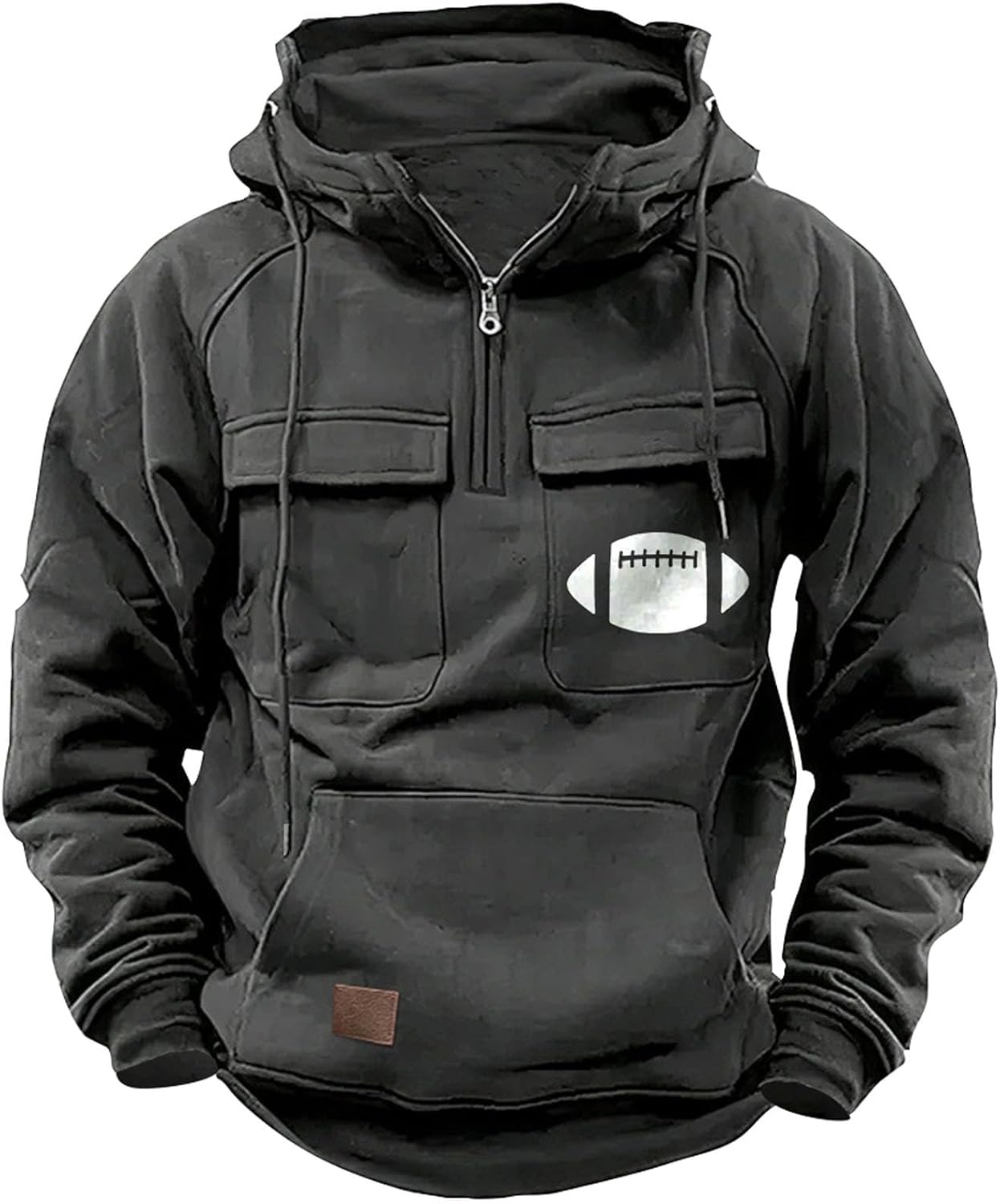 Men's Tactical Zip Hoodie - Lightweight Cargo with Pockets