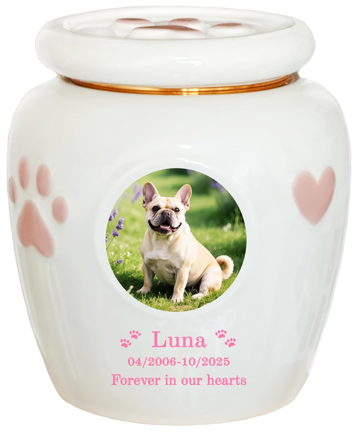 Custom Dog Urn for Pet Ashes - Handmade Personalized Ceramic