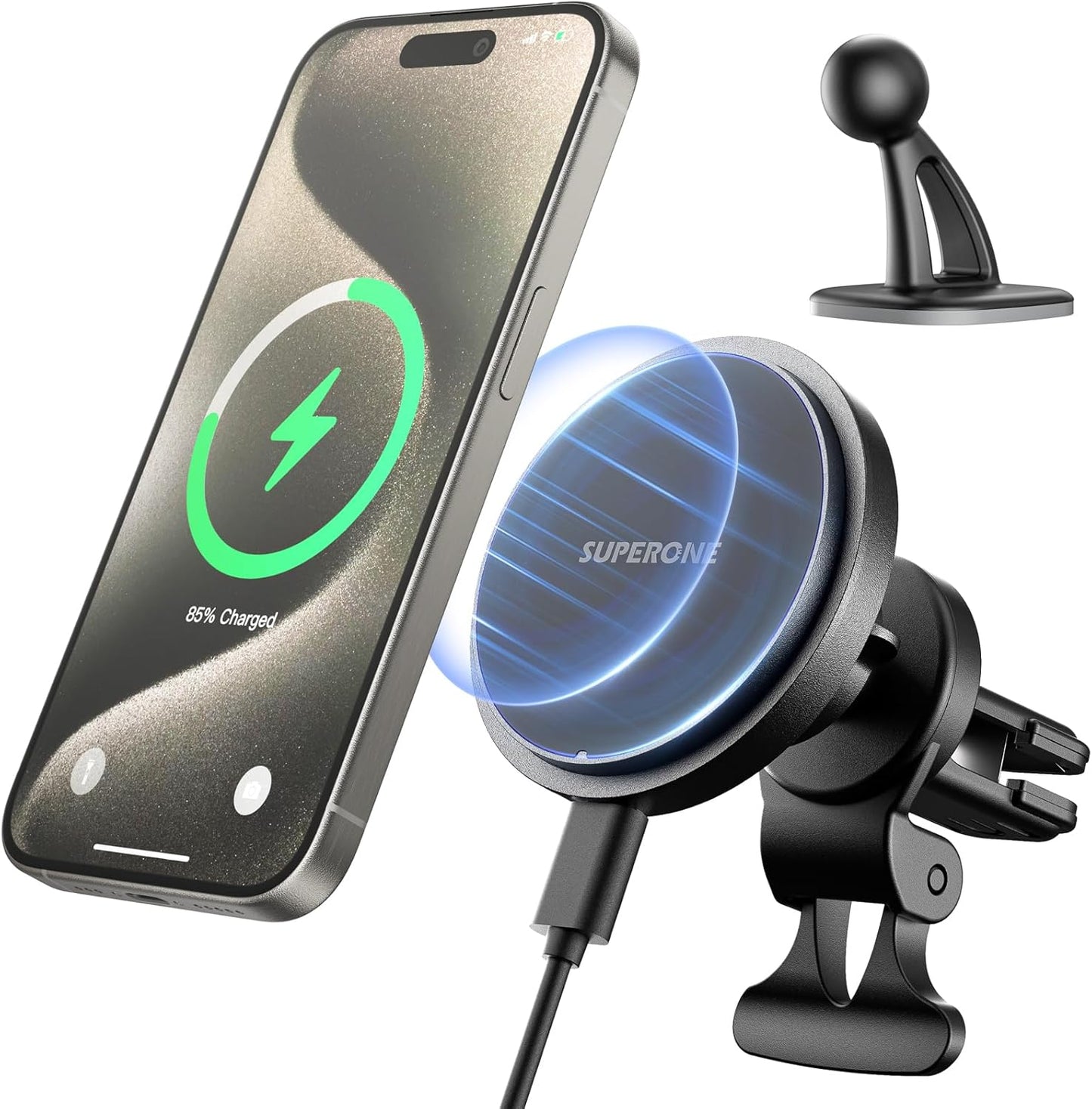 15W Fast Charging Magnetic Car Mount for iPhone