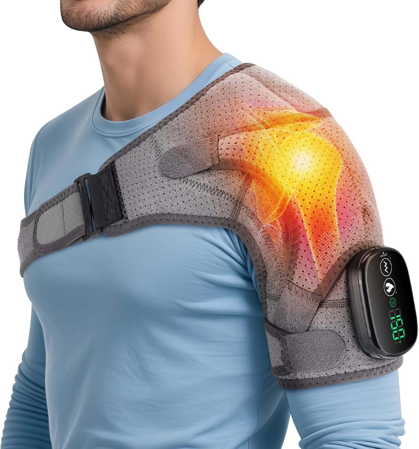 Heated Shoulder Wrap with Massage for Pain Relief and Comfort