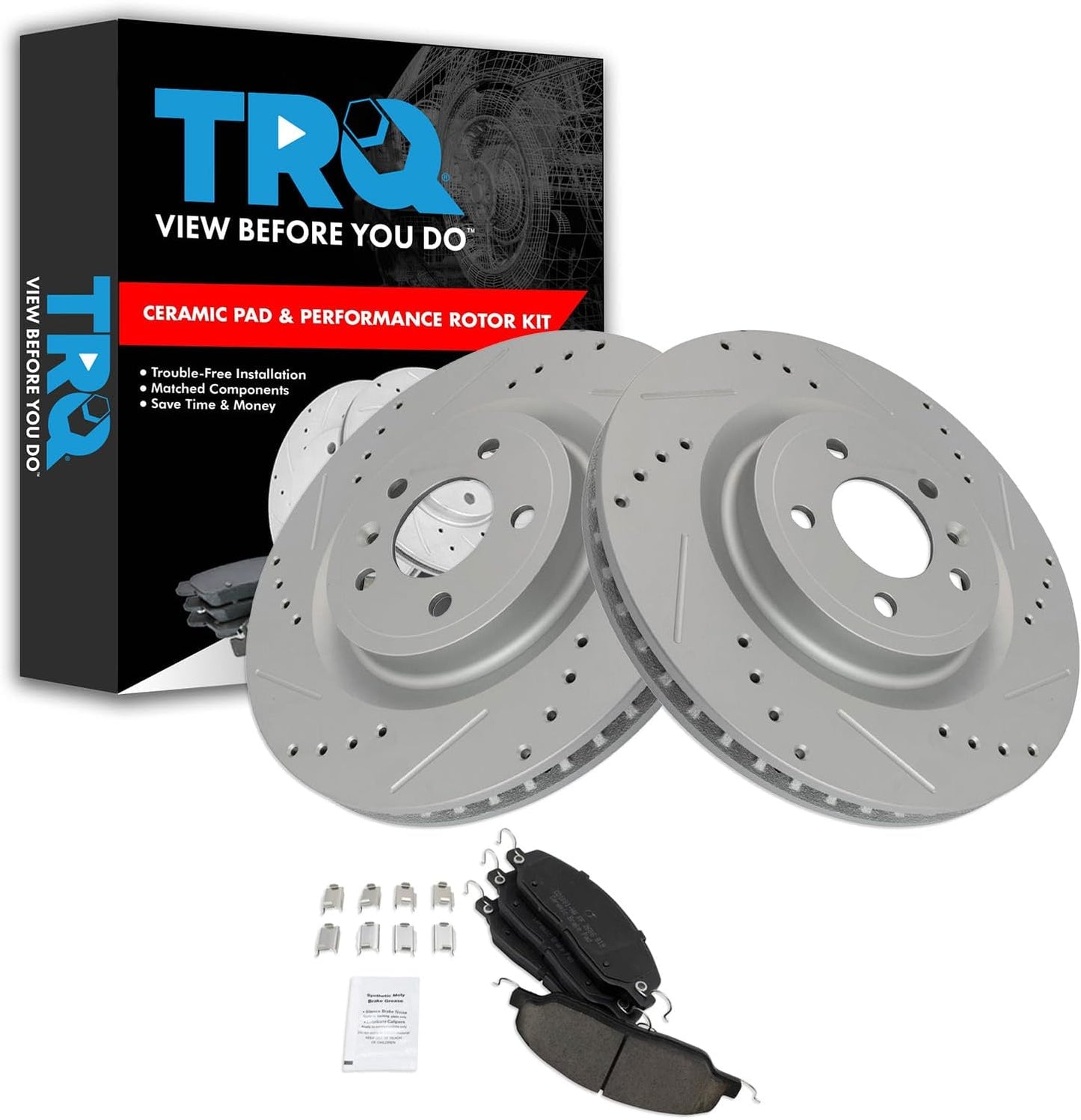 TRQ Front Performance Brake Pad & Rotor Kit for Ford Mustang