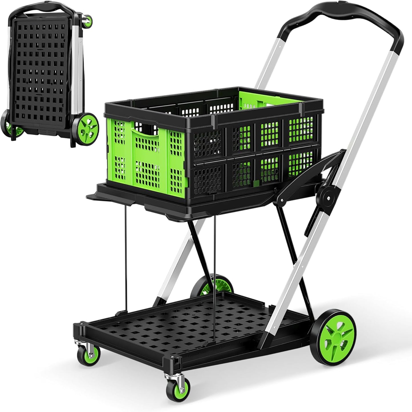 Collapsible Shopping Cart - 200LBS Multi Functional Utility Cart