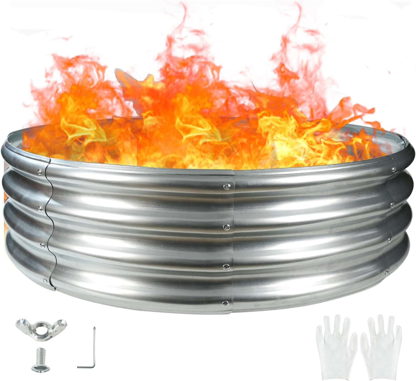 4FT Diameter Camp Fire Ring Pit for Backyard and Camping
