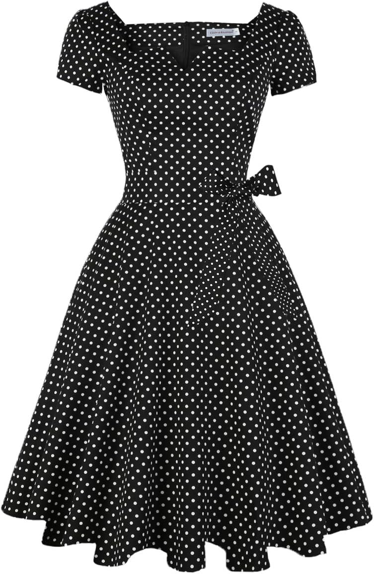 Girstunm Women's Classic Tea Dress with Pockets for Any Occasion
