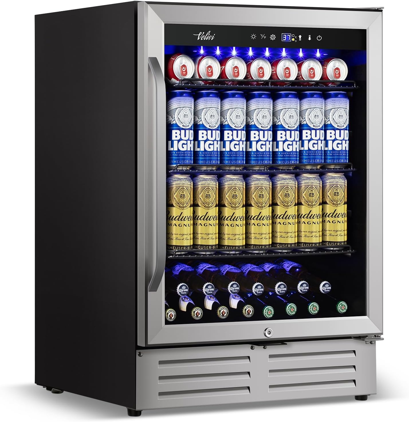 24 Inch Beverage Refrigerator for 210 Cans - Under Counter Cooler