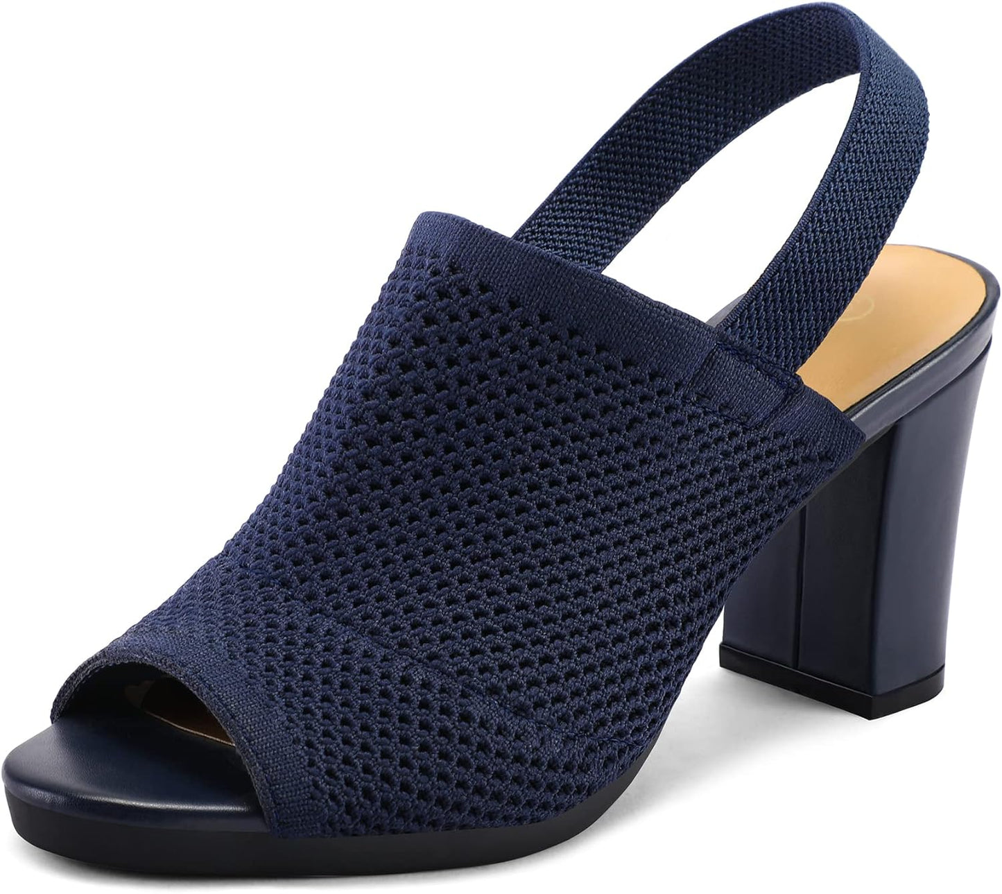 mysoft Women's Knit Chunky Block High Heels Sandals for Style