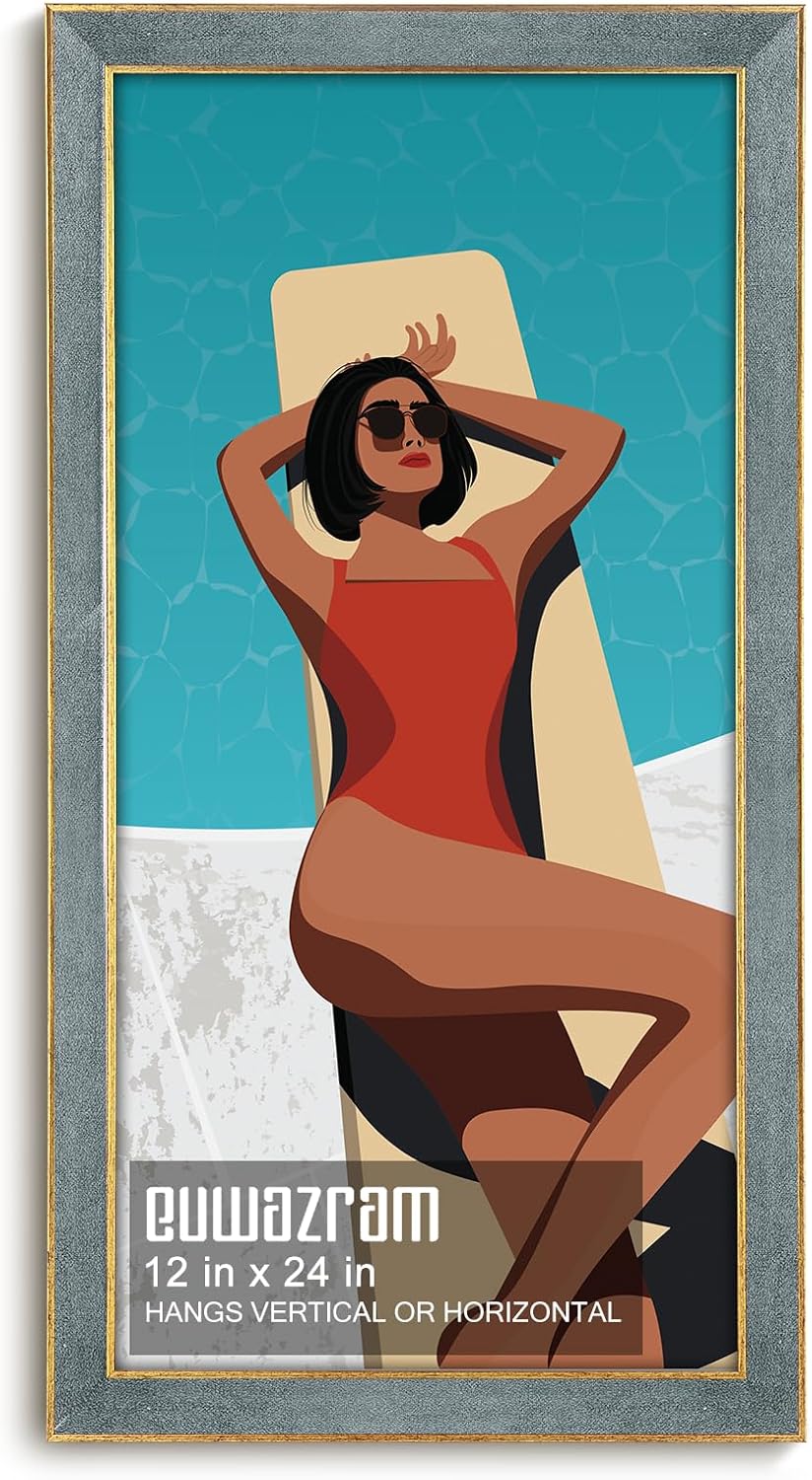 Elegant Gray 12x24 Suede Frame for Photos and Artwork Display
