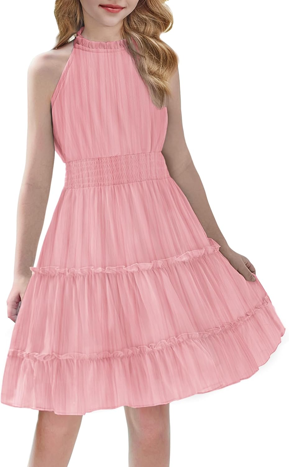 Arshiner Girls Halter Neck Sleeveless Dress for Summer Fun