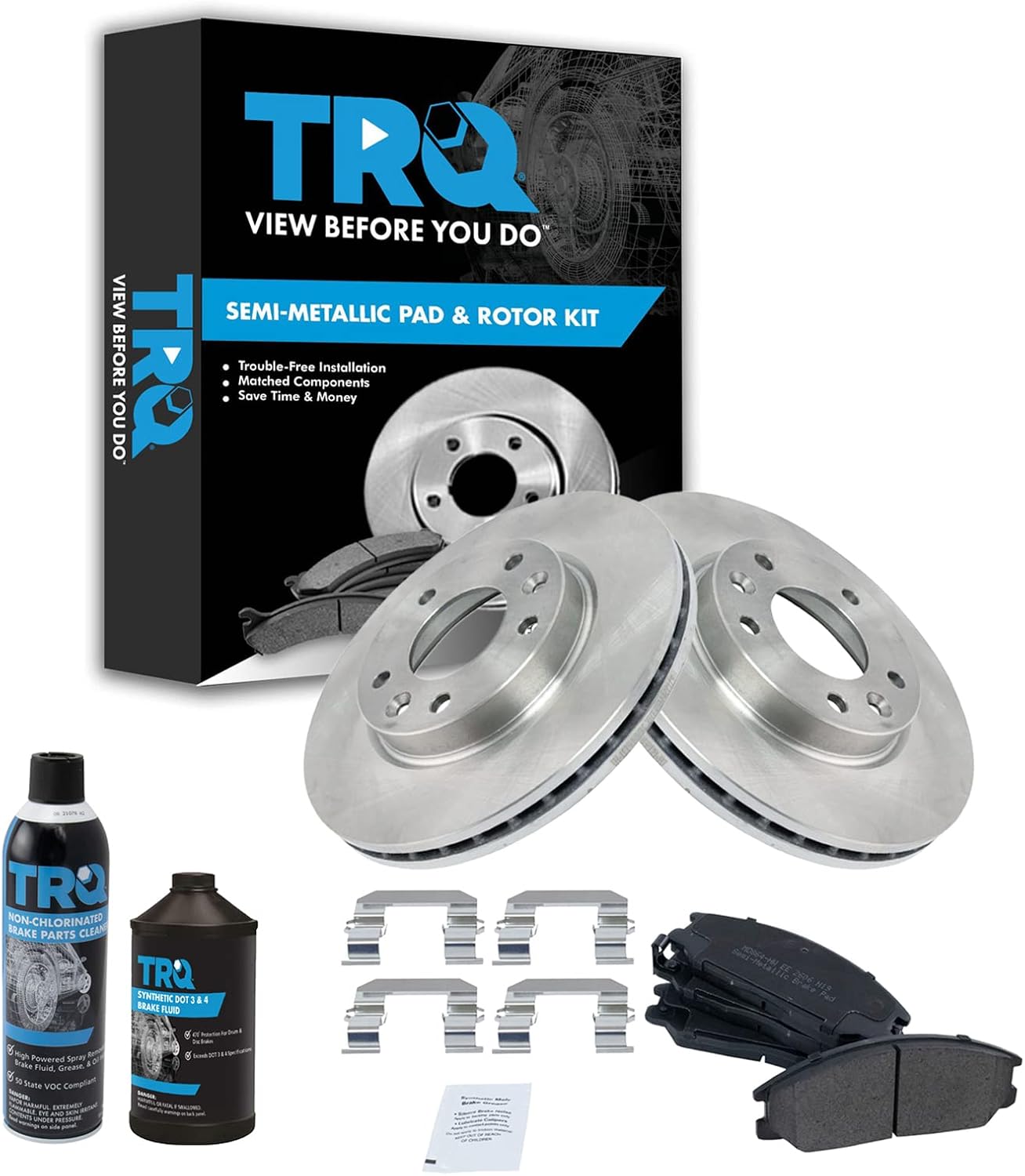 TRQ Front Brake Pad & Rotor Kit for 2002-2004 Kia Sedona