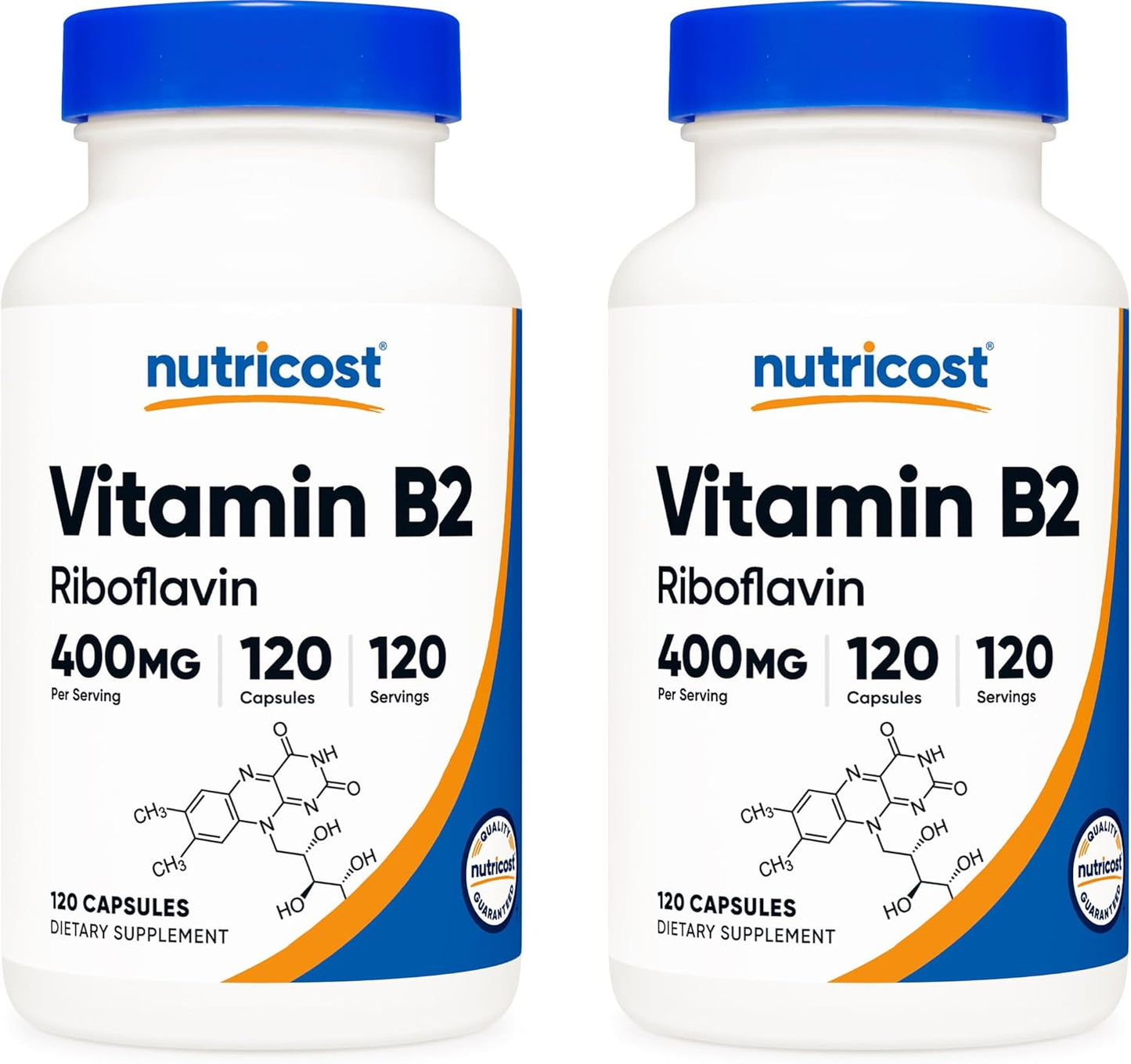 Nutricost Vitamin B2 Riboflavin 400mg Capsules for Energy Boost