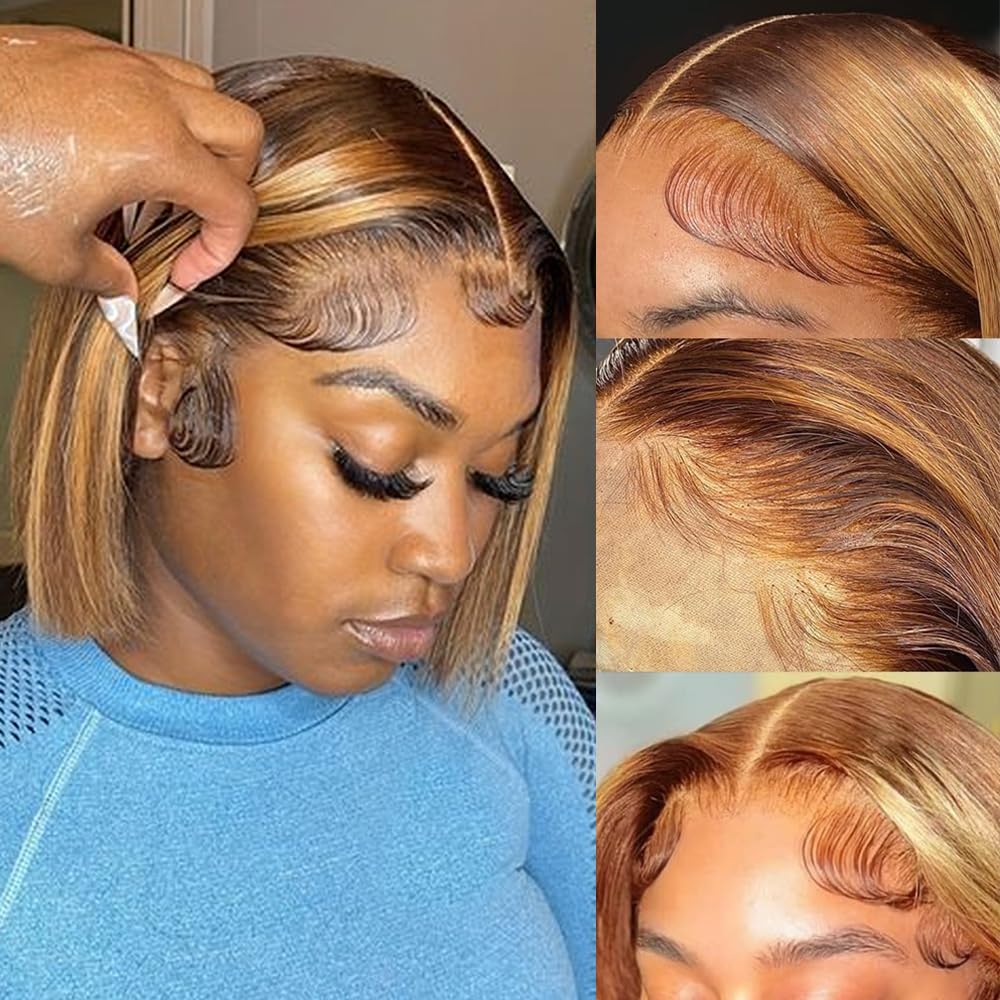 4/27 Highlight Bob Wigs Human Hair for Stylish Black Women