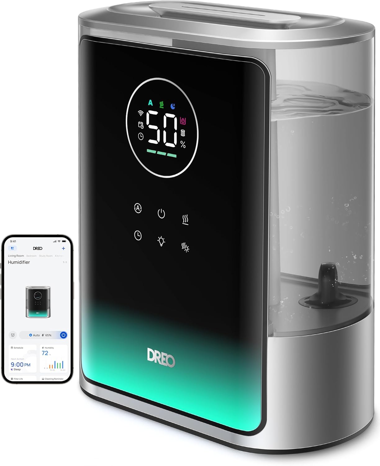 Dreo 8L Smart Humidifier for Large Rooms with Warm and Cool Mist
