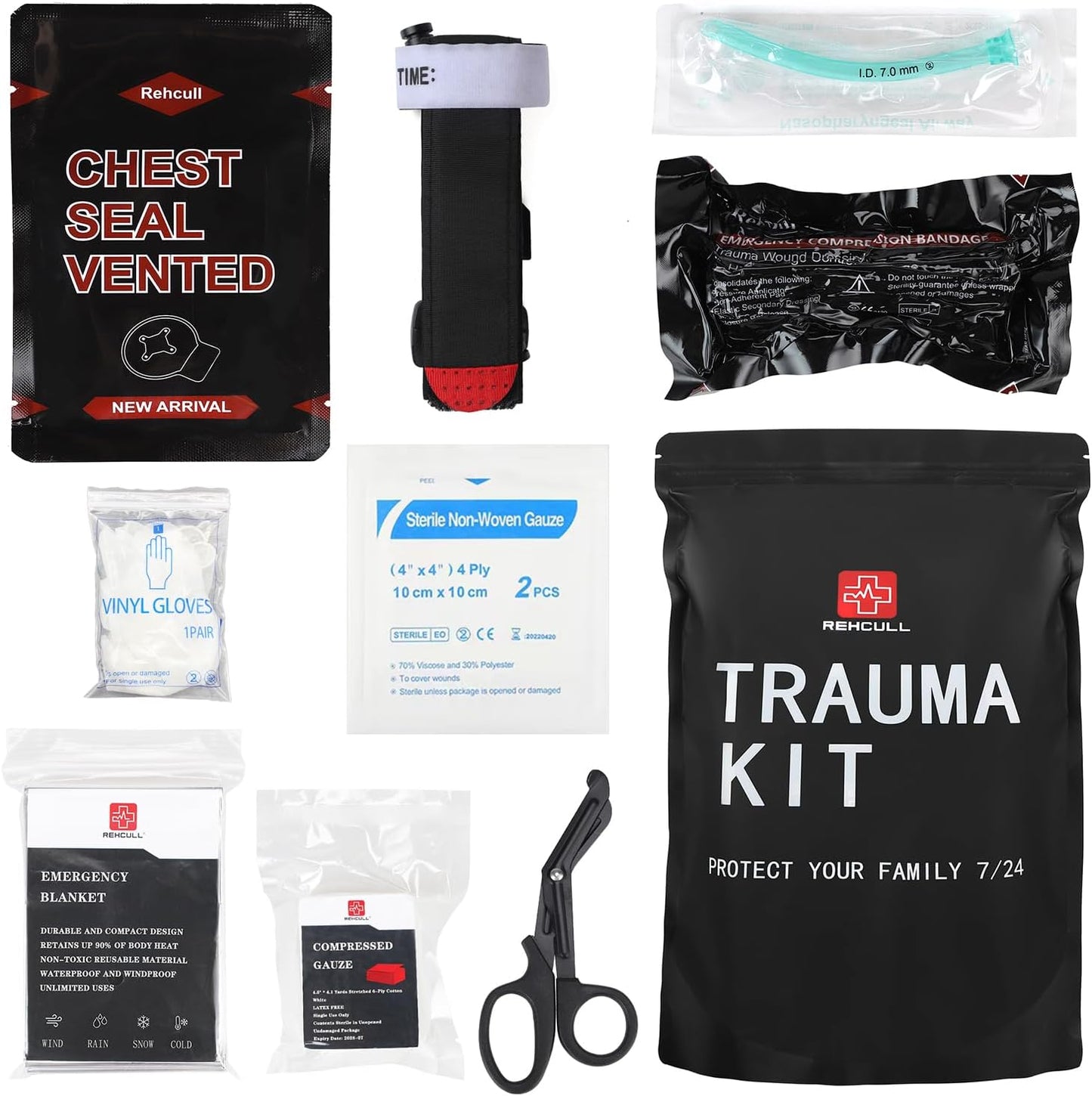 Trauma Kit Tactical Emergency Medical First Aid Supplies Rehcull