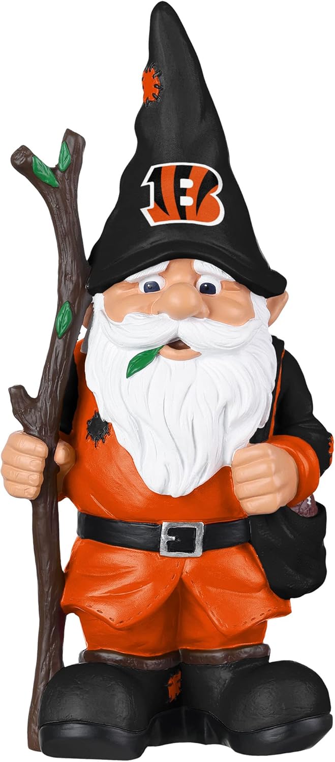 FOCO NFL Team Logo Holding Stick Garden Statue Outdoor Gnome