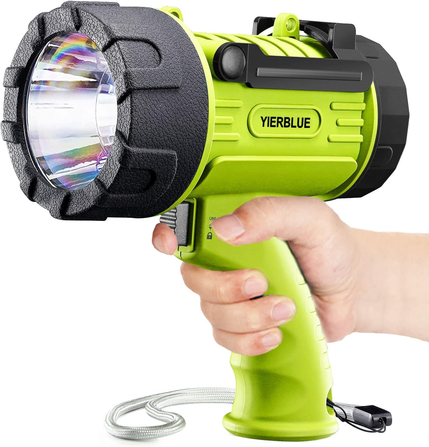 YIERBLUE Rechargeable Spotlight Flashlight: Super Bright & Durable