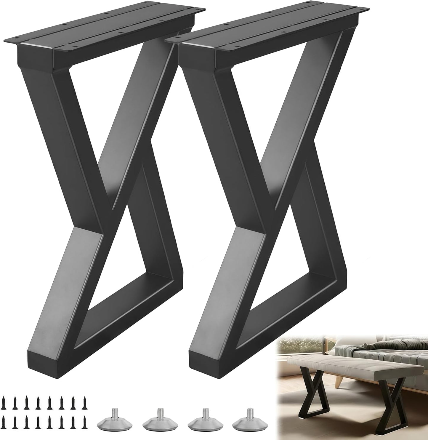 20 Inch Coffee Table Legs Black for Modern DIY Furniture Projects